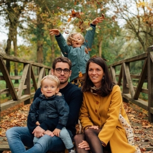 Photo de famille a l'automne
