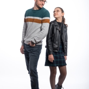 Père et fille en studio
